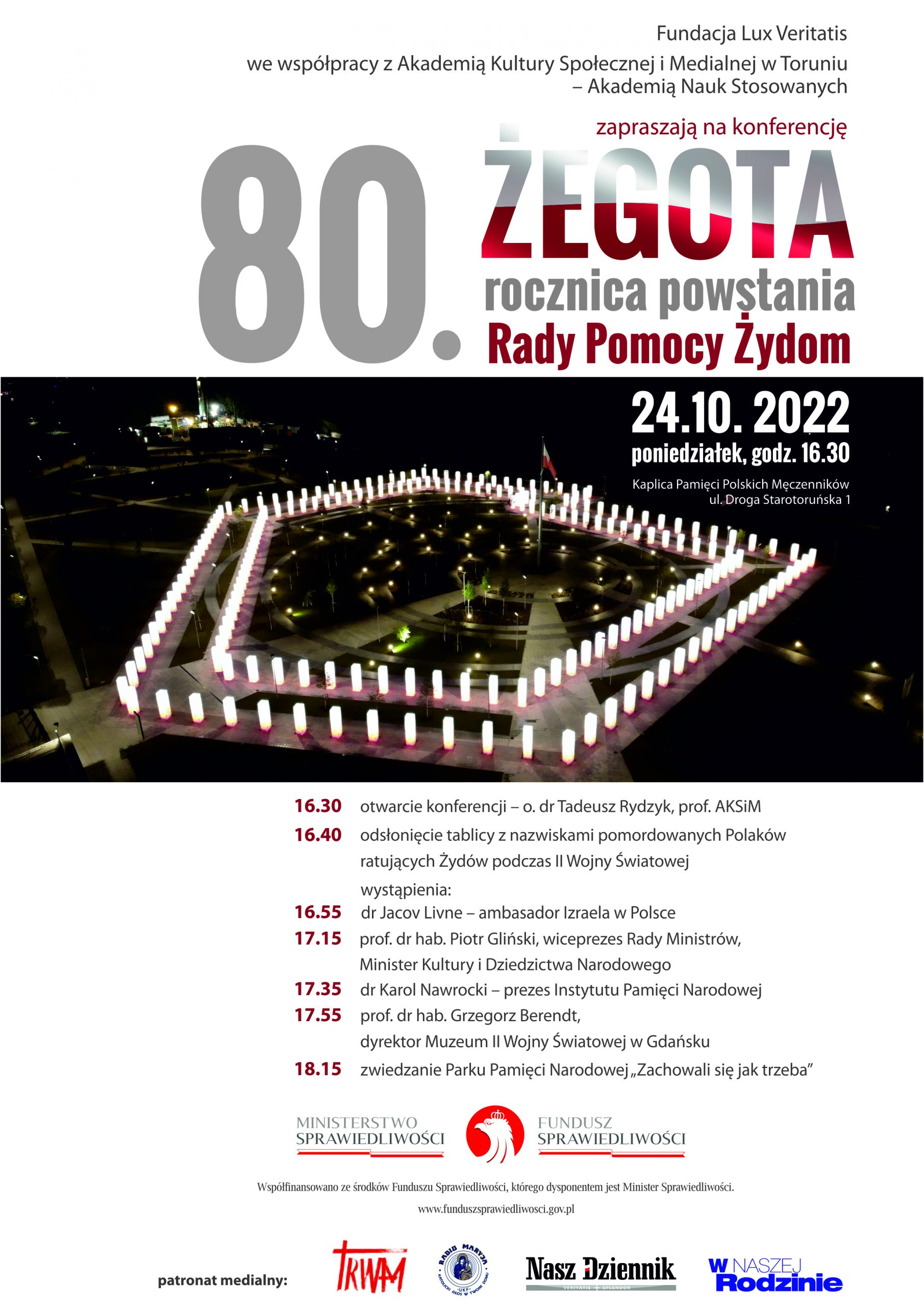 Konferencja &#8211; Żegota. 80. rocznica powstania Rady Pomocy Żydom. 24.10.2022